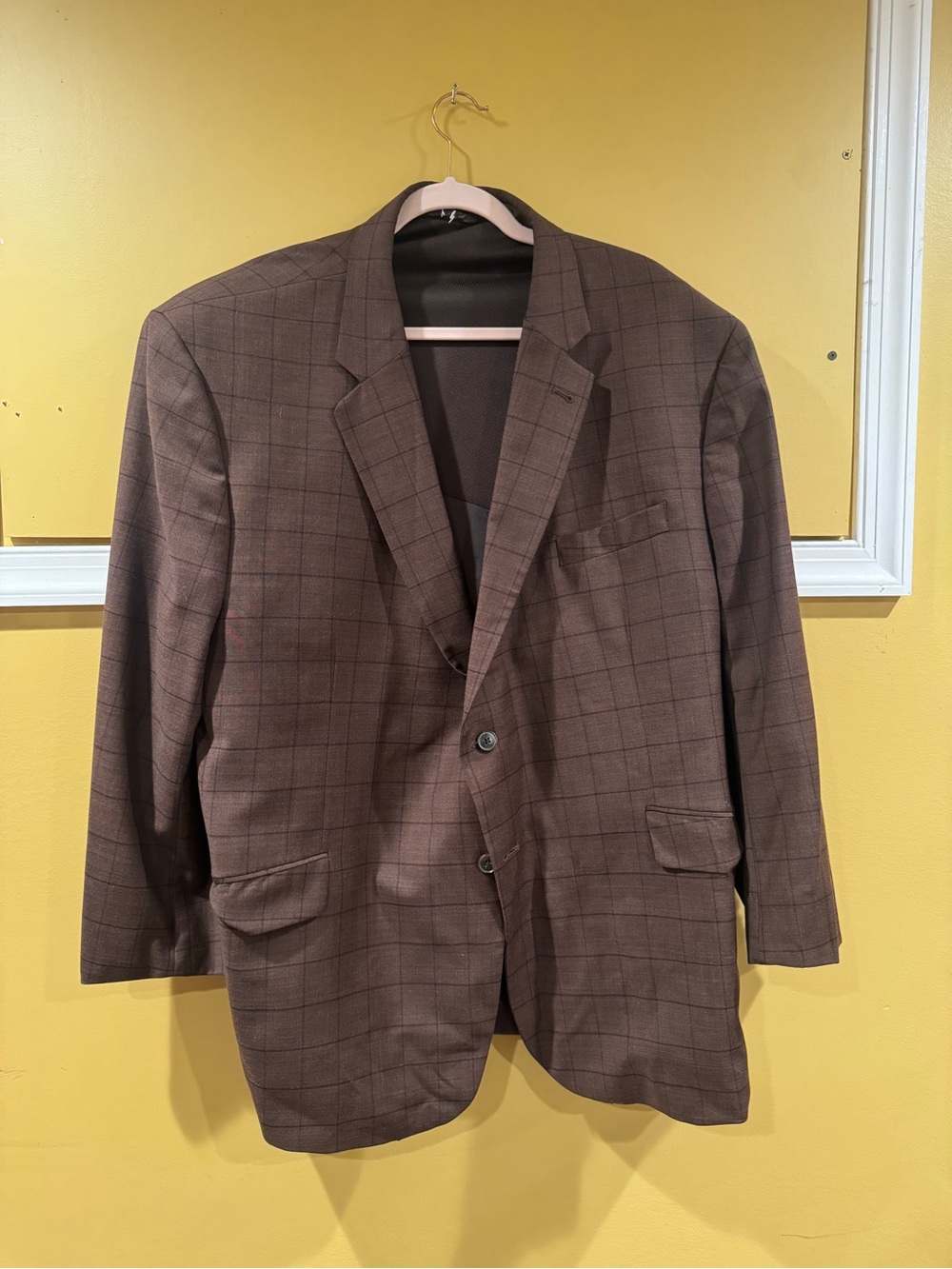 Joseph Abboud Brown Plaid Windowpane Sport Coat